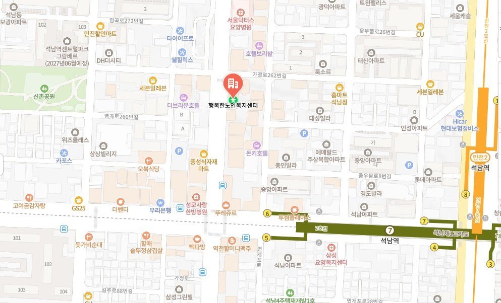 행복한노인복지센터 지도